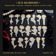 Golden Promise Series Gold Foil Vellum Sticker Pack, INS Style Creative Plant, Floral, Feather Scrapbook Material Stickers, DIY Decorative Stickers - Multicolor - View 13