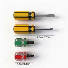 4pcs Magnetic Screwdriver Set, Includes And Flat Head Bits, Short (Thick Short Type) And Standard Length, Non-Slip Handle, Durable Steel, Suitable For Home Repair, DIY, Furniture Assembly And Electronic Device Maintenance - Multi-color - View 3