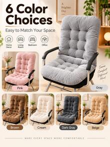 Thickened Backrest Bench Cushion, One-Piece Office Recliner Rocking Chair Seat Pad, Autumn/Winter Warm Thickened Bench Pad, Home Seat Cushion, Holiday, Cyber Monday, Christmas Gift, Halloween, Christmas - Multicolor - View 7