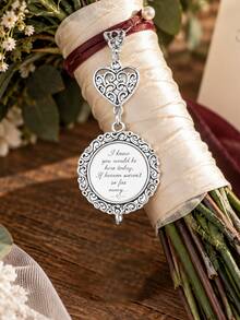Wedding Bouquet Commemorative Photo Pendant, Silver Keepsake - Multicolor - View 8