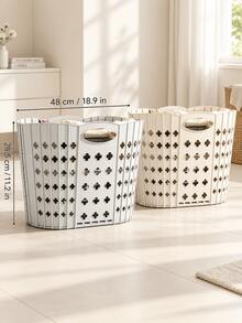 Modern Foldable Laundry Basket - Wall-Mounted Portable Multi-Layer Dirty Clothes Basket, Polypropylene Square Laundry Basket, Suitable For Home And Bathroom Storage - Multicolor - View 12