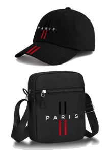 1pc/2pcs "Paris"Letter Pattern Print Unisex Street Fashion Outdoor Sports Baseball Cap And Crossbody Bag, Adjustable, Gift For Yourself Or Friends - Multicolor - View 16