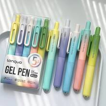6pcs Vintage Blue Rose Retractable Erasable Pens, Smooth Writing, Medium Tip, Black Ink, Ergonomic Design, Essential Student Stationery, Suitable For School Supplies, Office And Daily Use - A - View 5