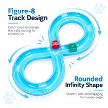 Interactive Cat Toy Figure 8 Track With Rolling Balls, Indoor Kitten Play Toy, Transparent PP Puzzle Ball Track For Cats, Boredom Relief Pet Activity Toy - Multicolor - View 5