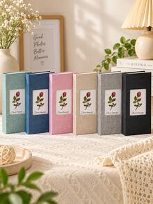 200-Page Large Capacity Creative Photo Album, 6-Inch Fabric Surface, Suitable For Family, Fashionable Wedding And Family Photo Memoirs, Living Room And Office Decor, Mother's Day Spring Gift - Multicolor - View 3