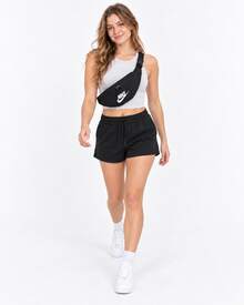 Nike Basic Big Logo Sports Fashion Casual Fitness Training Portable Polyester Waist Bag Unisex Pure Black - Black - View 6