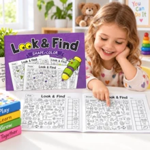 Look And Find Activity Book For Kids, Shape And Color Recognition Workbook With Picture Search And Coloring Activities, Teaching Aids Suitable For Classroom And Home Use. - Multicolor - View 2