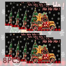 1pc/4pcs/6pcs/8pcs, Christmas, Car Gingerbread Man, Christmas Tree Pattern Suitable For Dining Table, Breakfast Mat, Coffee Bar, All-Season Decoration, Washable Table Mat, Room Decor, Kitchen Dining Table Mat, Indoor/Outdoor Party Decor, Home Decor, Ideal Gift - Multicolor - View 11