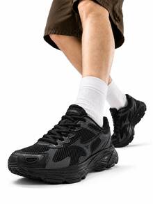 Mizuno New RACERS Cushioned Soft Sole Casual Shoes, Breathable Lightweight Sports Running Shoes For Men And Women - Black - View 3