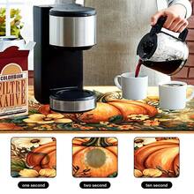 1pc Dish Drying Mat, Coffee Machine Mat, Pumpkin Floral Pattern Dish Drying Mat, Scratch-Resistant Tabletop Protection, Kitchen Dish Drainer Mat, Suitable For Autumn Thanksgiving And Other Holiday Scenes, Multi-Purpose Drying Mat, Home Gift, Tabletop Decoration - XYLSD-1159 - View 10