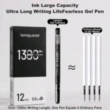 Languo 12/6/3pcs Black/Red Ink Gel Pens, Ballpoint Pens, ST High Precision Tip (0.5mm), Handwriting Gel Pens, Perfect For Vibrant Colorful Writing And Sketching, Smooth Writing, For Drawing, Highlighting, Note-Taking, Manual Making, Office Use - Multicolor - View 6