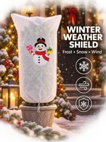 1 buah - Penutup Pelindung Embun Beku Tanaman Natal, Tas Jaket Musim Dingin Tanaman Non-Woven yang Dapat Digunakan Kembali dengan Tali Serut, Motif Rusa, Pohon, Manusia Salju, Santa, Tas Pelindung Tanaman untuk Pot Taman Luar Ruangan, Tersedia 4 Gaya - Penutup antibeku tanaman - View 4