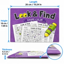 Look And Find Activity Book For Kids, Shape And Color Recognition Workbook With Picture Search And Coloring Activities, Teaching Aids Suitable For Classroom And Home Use. - Multicolor - View 4