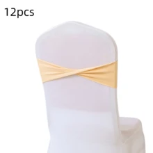 48pcs Cross Elastic Spandex Chair Back Waistbands, Elastic Chair Back Decorative Ribbons, Bowknot Decorative Bags, Reusable Chair Cover Satin Ribbons, Chair Band Decorations For Wedding, Banquet, Birthday Party, Graduation Ceremony, Hotel Event - White - View 85