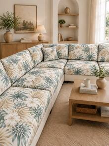 1 buah Sarung Sofa Sutra Susu Motif Bunga Hijau Peri, Elastisitas Tinggi, Dapat Dilepas dan Dicuci, Cocok untuk Semua Musim, Sesuai untuk Teras, Taman, Tepi Kolam Renang dan Berbagai Acara, Dijual Satuan, Bukan Set Pelindung Sofa - MultiWarna - View 5