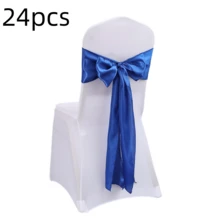 48pcs Multi-Functional Satin Chair Back Waistbands, Bowknot Decorative Bands, Chair Back Decoration And Fixing, Suitable For Birthday, Banquet Hall, Hotel Conference Room, Wedding Party, Hotel, Christmas, And Other Party Scene Decoration - Royal Blue - View 16