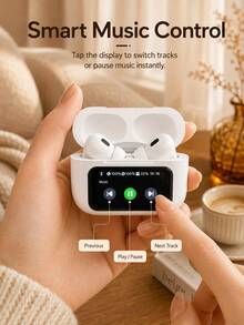 Tai nghe Bluetooth không dây TWS A9 Pro kèm hộp sạc màn hình cảm ứng màu thông minh, âm thanh HiFi Stereo, điều khiển chạm, tích hợp micro, tương thích với Android, iOS, Windows, HarmonyOS - Xem 11