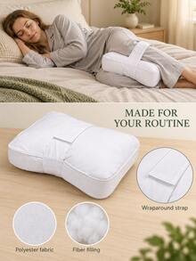 Side Sleeping Knee Pillow Ergonomic Leg Support Cushion With Elastic Strap Soft Bed Wedge Pillow For Hip And Back Alignment Home Bedding - Multicolor - View 5