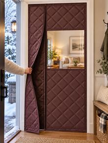 Winter Magnetic Thermal Curtains, Thickened Insulation, Strong Magnets, Side Opening Auto-Closing Windproof Sealing, No Drilling Easy Installation, Grey Double-Sided Installable, Multiple Sizes, Screen Door - A - View 3