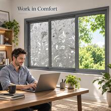 Naturepeak Elegant Tulip Privacy Window Film, Frosted Self-Adhesive Glass Sticker, Sun Protection Bathroom And Home Window Decal, Removable Glue-Free Decorative Film, Suitable For Living Room, Bedroom And Office, Floral PVC Design, Combines Privacy Protection And Home Decor Function, Ideal Home Decor Gift - 1PC - View 9