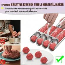 304 Stainless Steel Multi-Tube Meatball Maker Set, Manual Meat Baller With Matching Scraper, Quick Make Multiple Meatballs, Non-Rust & Easy Clean Kitchen Gadget For Meatball, Fish Ball, Shrimp Paste, Home & Restaurant Cooking Tool - Multicolor - View 10