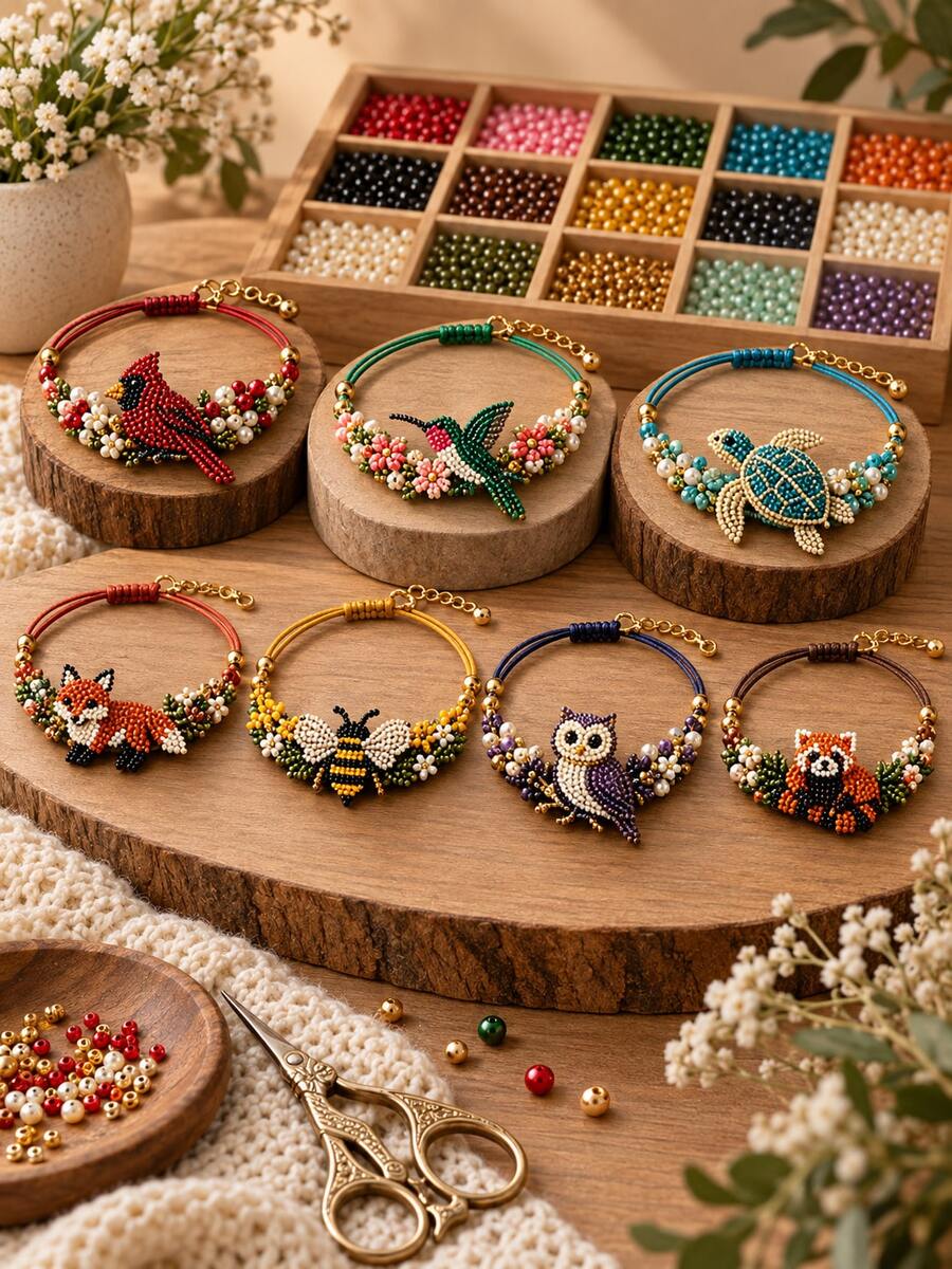 1pc Creative DIY Beaded Bracelet Making Kit, Handmade Jewelry Craft Set For Designing Personalized Bracelets, Fun Bead Art Activity For Home, Parties And Craft Time, Ideal For Friendship Bracelets, Birthday Gifts And Holiday Gift Making - Multicolor - View 1