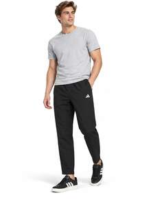 Adidas New Men's Quick-Dry Breathable Straight-Leg Running Training Pants - Black - View 4
