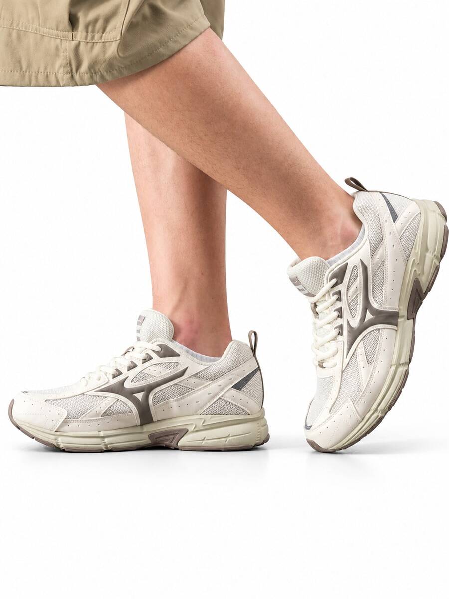 Mizuno New SPEED Retro Chunky Sneakers Lightweight Breathable Cushioned Running Shoes Unisex - Off-white/brown - View 1