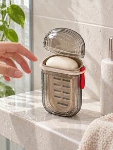 2pcs/1pc Portable Storage Box With Lid - Leak-Proof Travel Soap Holder, Compact Oval Design With Drainage Holes, Transparent Lid For Easy Identification, Lightweight And Hygienic, Suitable For Camping, Gym, Bathroom, Kitchen And More - Multicolor - View 8