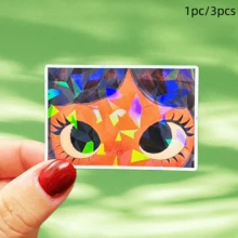 Cartoon Big Eyes, Suitable For Sad, Upset, Vulnerable Moments - Waterproof Vinyl Stickers - Durable Smooth Surface, Self-Adhesive Bumper Stickers, Suitable For Cars, Windows, Laptops, Trucks, Water Bottles - Multi-Purpose Durable Design, Car Stickers - Vinyl - View 1