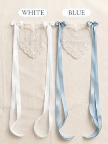 Personalized Just Married Signs For Chairs - Bride & Groom Wedding Reception Decor, Heart Lace Chair Sign, Sweetheart Table Sign Decor - Multi-color Heart Lace Seat Tag - View 10