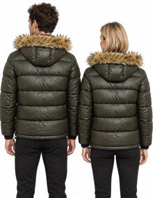 Men Down Coats - Army Green - View 3