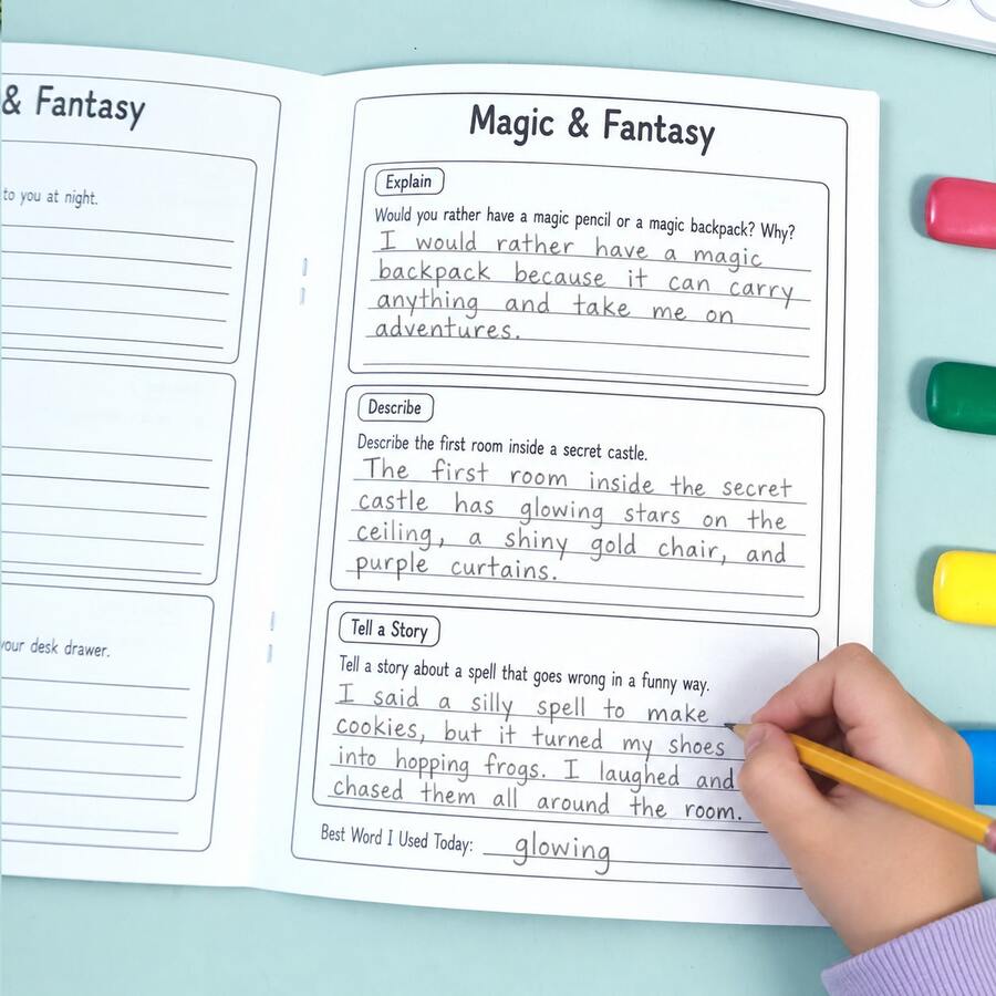100 Little Things To Write About English Creative Writing Practice Book For Kids, English Topic Writing Exercise Notebook, Back To School Student Imagination Writing Enlightenment Notebook