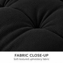 60x60x8 Cm Square Floor Cushion – Thick Upholstered Fabric Seat Pad For Floor, Home & Balcony - Black - View 3