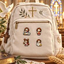 4pcs/Set Pin Enamel Yesus, Kombinasi Warna, Hiasan Lencana Dekoratif Modis, Lencana Kerah, Tas, Hadiah - MultiWarna - View 7