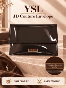 YSL Saint Laurent Brown Envelope Bag, 21*14cm, Smooth Material, Minimalist Elegant, Travel Essential, Suitable For Cosmetic Storage - Brown - View 2