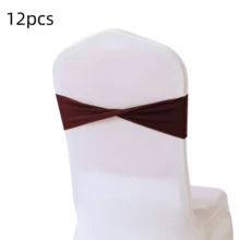 48pcs Cross Elastic Spandex Chair Back Waistbands, Elastic Chair Back Decorative Ribbons, Bowknot Decorative Bags, Reusable Chair Cover Satin Ribbons, Chair Band Decorations For Wedding, Banquet, Birthday Party, Graduation Ceremony, Hotel Event - White - View 77