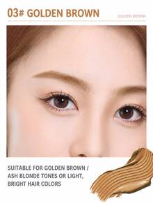 NOVO Gel pewarna alis tahan air & cepat kering, tahan lama, alis tebal alami 3D, tidak menggumpal. Cocok untuk riasan sehari-hari, kencan, pesta, dan perjalanan, cocok dengan berbagai warna rambut. - 03# cokelat keemasan - View 11