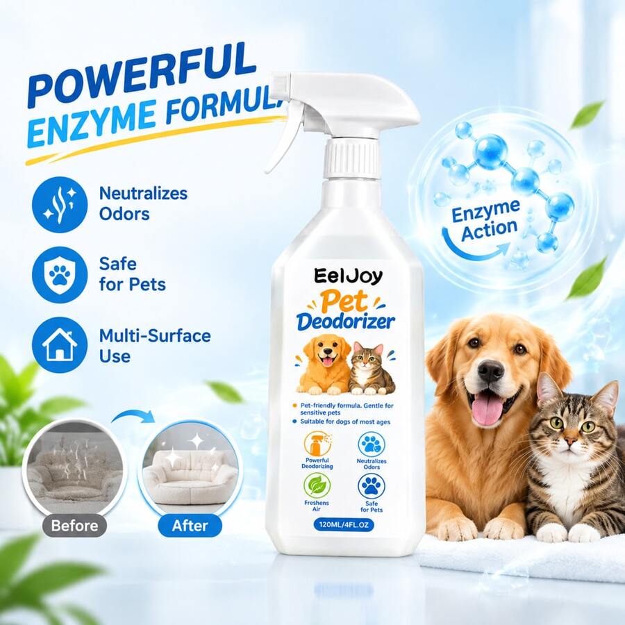 120ml Pet Deodorizer Spray, Gentle Pet Odor Neutralizer For Dogs & Cats, Powerful Deodorizing Freshener, Suitable For Carpet Sofa Pet Bed, Pet Friendly Formula(Two Package Styles Will Be Shipped Randomly)