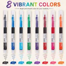 8 Colors 1.0mm Liquid Ink Drawing Pens, Quick-Drying Conical Tip Colored Pen Set, Suitable For Painting, Doodling, Journaling, Sketching, Outlining, Note-Taking, School, Office, Art Creation, Handwriting And Daily Creative Writing Coloring - A - View 2