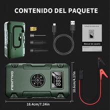 DALUAGUI 20000a fuente de alimentación de arranque de emergencia para automóviles con bomba de aire, 150 psi, arranque multifuncional portátil 17 - in - 1, pantalla LCD digital, con luz led, cargador de automóviles, es un regalo exquisito para Navidad / Halloween - GL963 - Ver 4