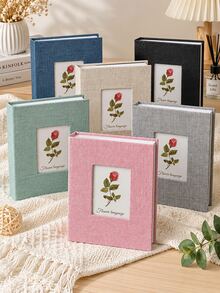 200-Page Large Capacity Creative Photo Album, 6-Inch Fabric Surface, Suitable For Family, Fashionable Wedding And Family Photo Memoirs, Living Room And Office Decor, Mother's Day Spring Gift - Multicolor - View 1