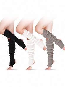 Women's Long Over-The-Knee Ribbed Knit Leg Warmers, 80s Retro Style, Suitable For Yoga, Ballet, Party And Winter Wear, Warm And Comfortable - Multicolor - View 2