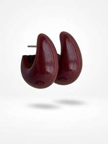 NobleVue Vintage Silver Needle Dark Wine Red Drop Earrings Female - Burgundy - View 1