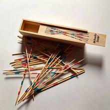 Mikado Pick-Up Sticks Game With Box,Classic Wooden Party Game,Multiplayer Skill Travel Game,Gift For Adults,Family Game Night,Portable Tabletop Game,Wooden Sticks,Party Favors - Multicolor - View 7