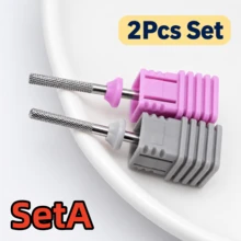 Easy Nail 2pcs Tungsten Steel Nail Drill Bit Set, 3/32" Cuticle Removal Polishing Buffing Drill Bits, Suitable For Manicure And Pedicure - Multicolor - View 4