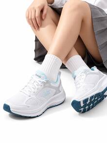 Skechers Women's GO RUN Consistent 2.0 Stable Support Cushioned Breathable Mesh Anti-Torsion Non-Slip Running Shoes - White Blue - View 7