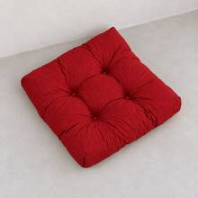 60x60x8 Cm Square Floor Cushion – Thick Upholstered Fabric Seat Pad For Floor, Home & Balcony - Red - View 7