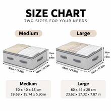 1/3pcs Large Capacity Underbed Storage Bags, Dust-Proof Foldable Clothes Storage Box With Transparent Window And Sturdy Handle, Striped Design, Suitable For Seasonal Clothing, Blankets, Bedroom Closet, College Dorm, Moving, Back To School And Home Storage Essentials - Stripe Pattern - View 7