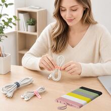 Dây buộc cáp silicone đa năng với thiết kế tự khóa giúp cố định chắc chắn, phù hợp để sắp xếp nhiều loại cáp như cáp dữ liệu, cáp nguồn, cáp tai nghe, cáp sạc, cáp ô tô và bó cáp điện - A - Xem 4